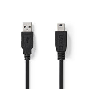Nedis ccgt60300bk10 kabel usb 2.0 a male - mini 5-pins male 1,0 m zwart - afbeelding 1