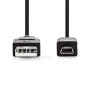 Nedis ccgt60300bk10 kabel usb 2.0 a male - mini 5-pins male 1,0 m zwart - afbeelding 2