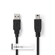 Nedis ccgt60300bk10 kabel usb 2.0 a male - mini 5-pins male 1,0 m zwart - afbeelding 3