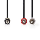 Nedis cagt22200bk15 stereo audiokabel 3,5 mm male - 2x rca male 1,5 m zwart - afbeelding 2