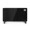 Nedis htpl20fbk glazen paneel convectorkachel thermostaat lcd-scherm 2 warmtestanden staand wandmontage 2000 w zwart