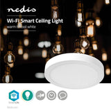 Nedis wifilaw20wt wi-fi smart plafondlamp rond oslash; 30 cm warm tot koel wit 1200 lm 18 w slank design aluminium - afbeelding 2