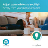 Nedis wifilw12wte27 smartlife led bulb wi-fi e27 800 lm 9 w warm wit 2700 k energieklasse: a+ android trade; ios diameter: 60 mm a60 - afbeelding 6