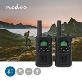 Nedis wltk0610bk walkie talkie set 2 handsets tot 6 km frequentiekanalen: 8 ptt vox tot 3 uur koptelefoonoutput 2 headsets zwart - afbeelding 2