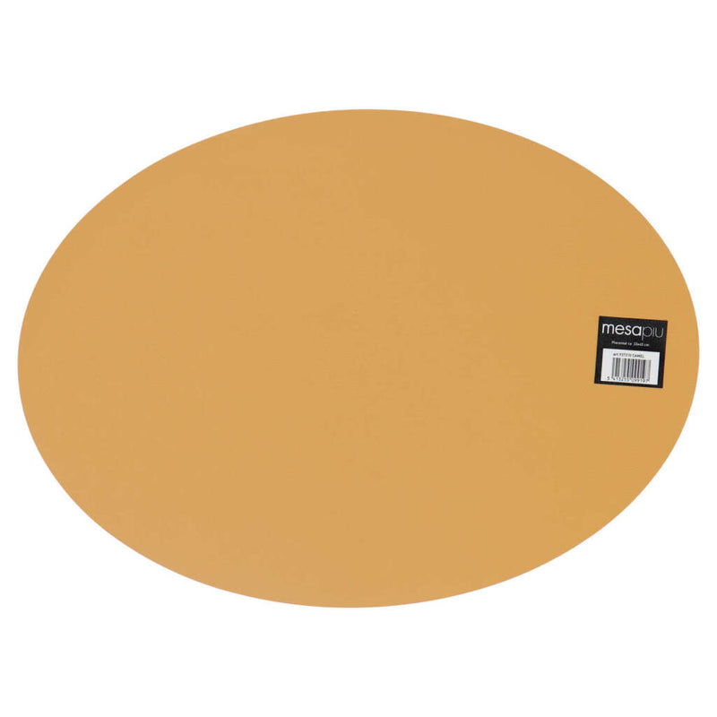 Mesapiu placemat lederlook camel ovaal 45x33 cm