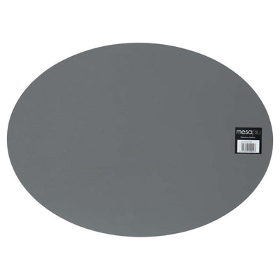 Mesapiu Mesapiu Placemat Lederlook Grey Ovaal 45x33 Cm