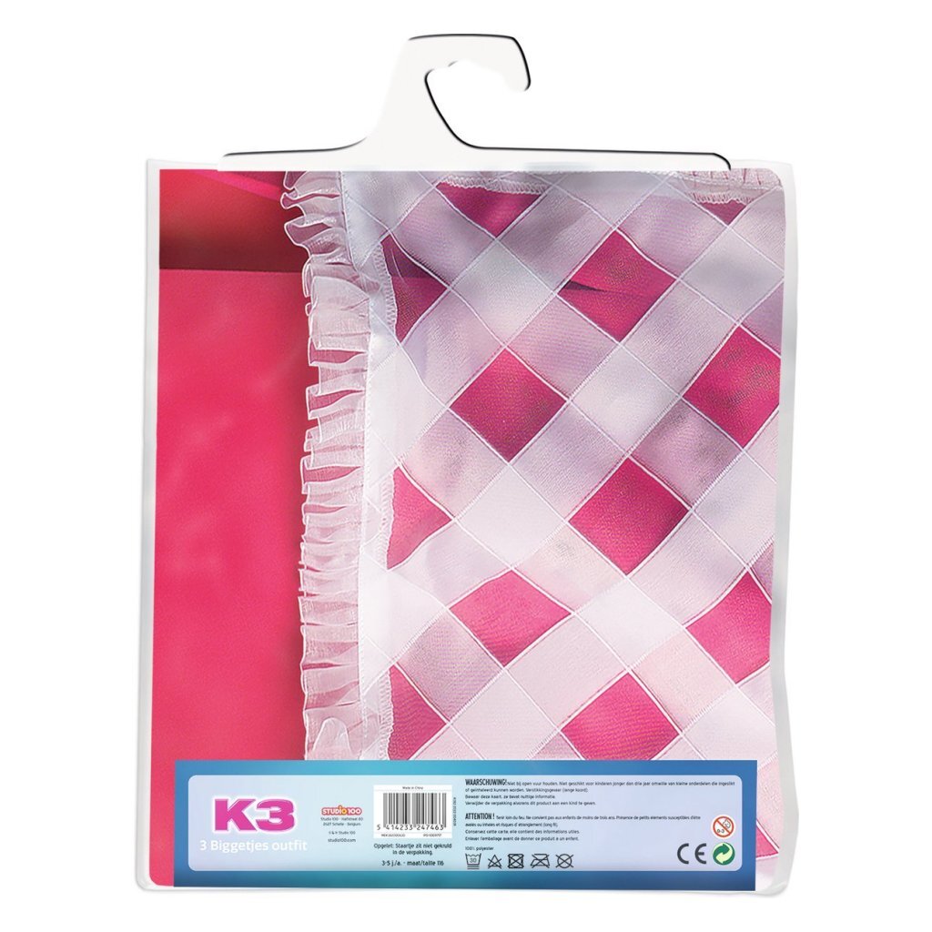 K3 verkleedkleding - verkleedjurk de 3 biggetjes - 6 8 jaar - maat 134