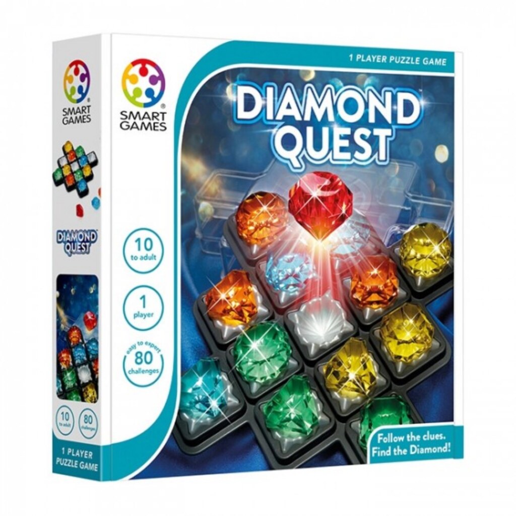 Smartgames diamond quest - logisch denkspel - 80 educatieve mijnuitdagingen - kleuren vormen breinbreker - solospel - vanaf 10 jaar