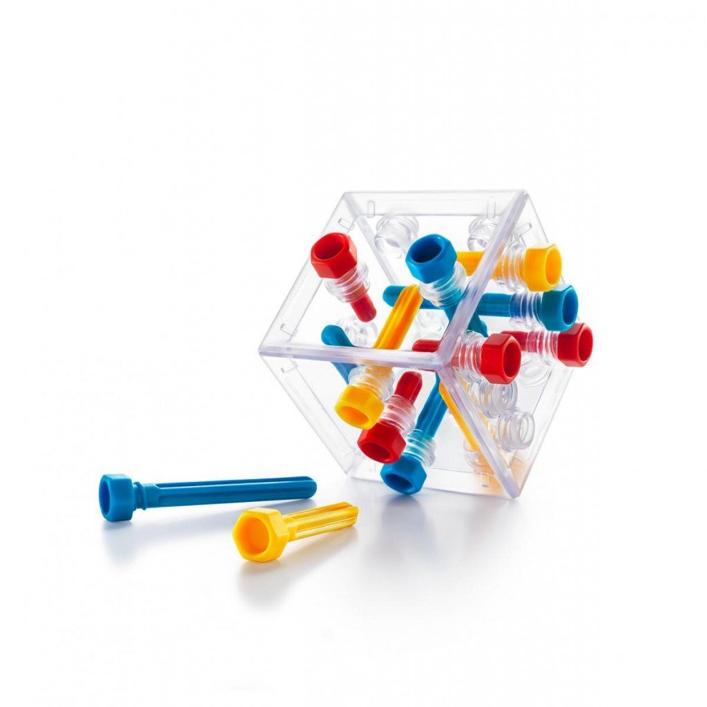 Smartgames criss cross cube - 3d logisch denkspel - 80 educatieve schroefuitdagingen - iq breinbreker transparante kubus - vanaf 8 jaar