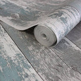 Noordwand behang topchic wooden planks donkergrijs en blauw - afbeelding 2