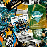 Noordwand behang good vibes club posters groen en oranje - afbeelding 2