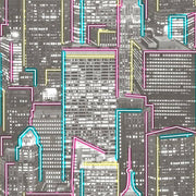 Noordwand behang good vibes skyscrapers glow in dark grijs - afbeelding 2
