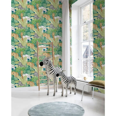 Noordwand behang good vibes jungle animals groen en zwart