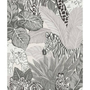 Noordwand behang good vibes jungle animals grijs en zwart - afbeelding 1