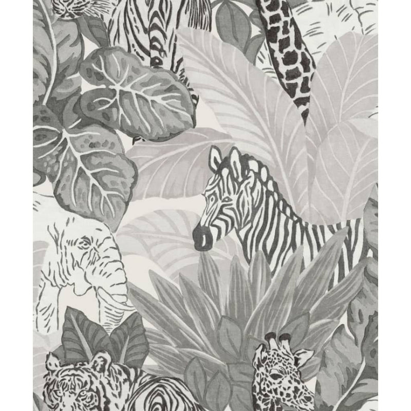 Noordwand behang good vibes jungle animals grijs en zwart
