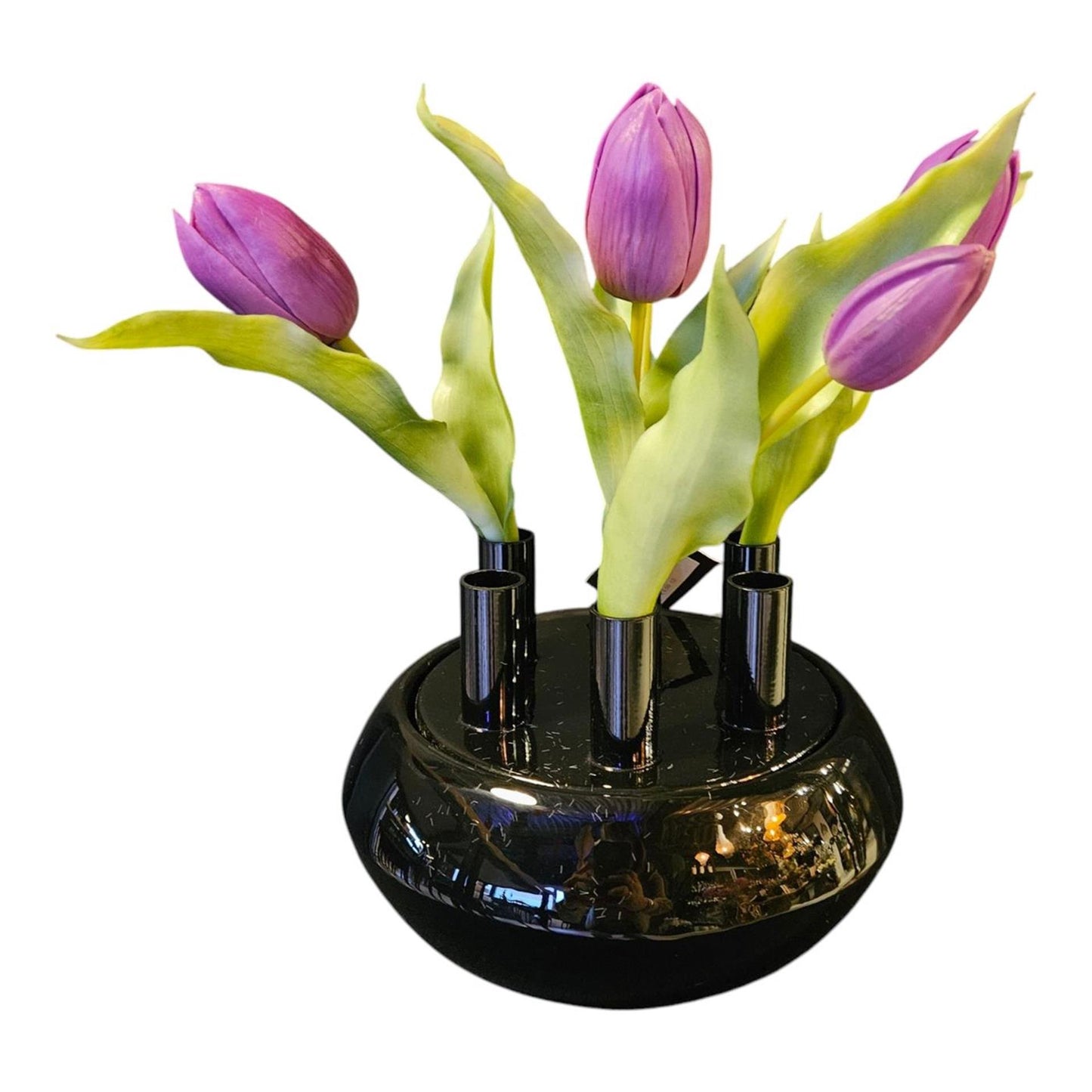 Mansion atmosphere bloemenbuisvaas scarlett zwart ø21xh17cm