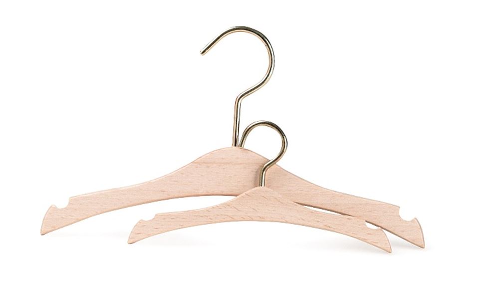 Set kledinghangertje hout 13 cm. 3+ (6 s