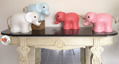 Egmont lamp olifant lichtblauw 22x32x16
