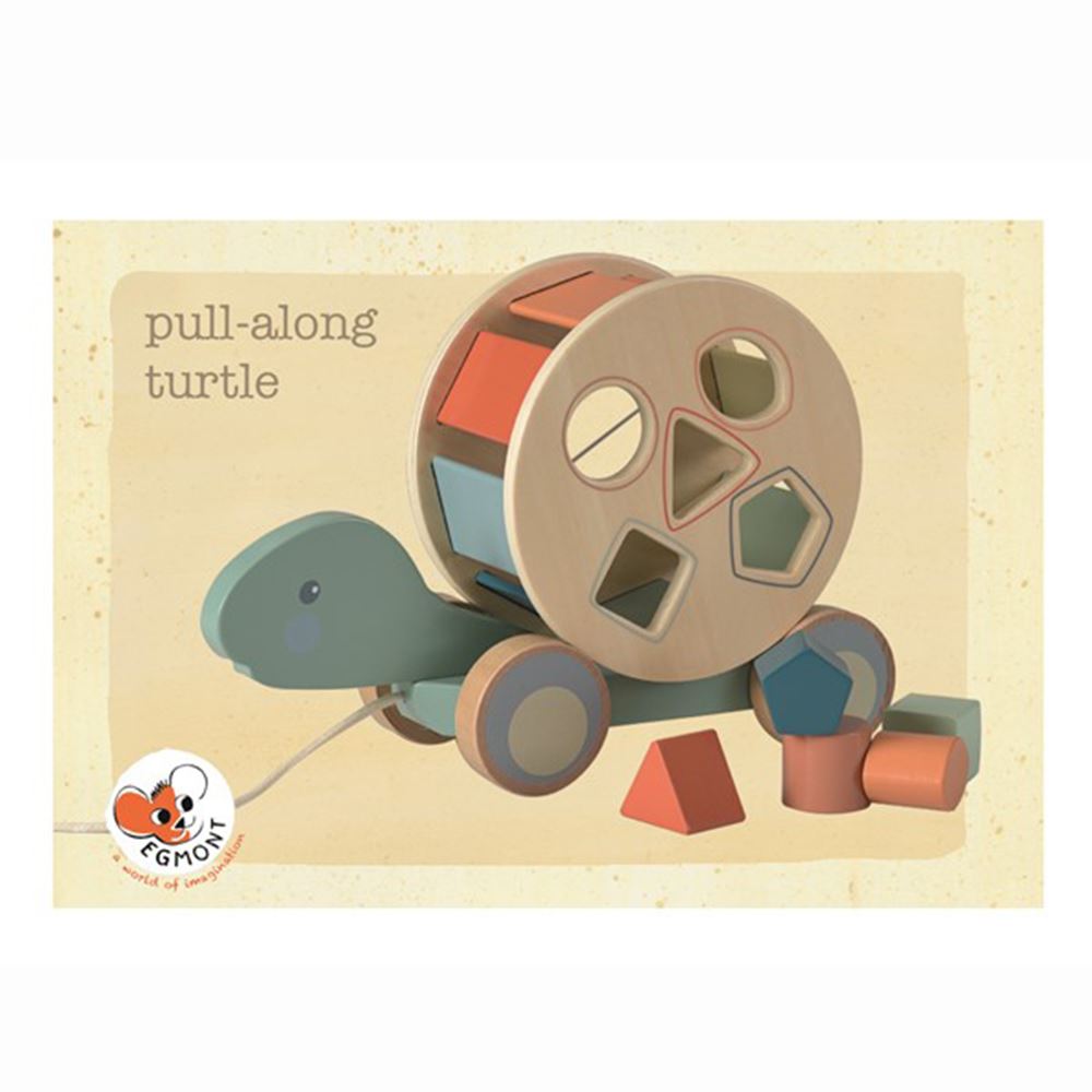 Egmont houten trekfiguur schildpad met b