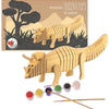 Houten triceratops om te verven. 22x7x5