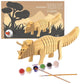 Houten triceratops om te verven. 22x7x5
