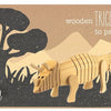 Houten triceratops om te verven. 22x7x5