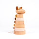 Houten stapel giraffe leonie. 21x10x10