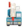 Small foot - houten kraanwagen blauw met pallet