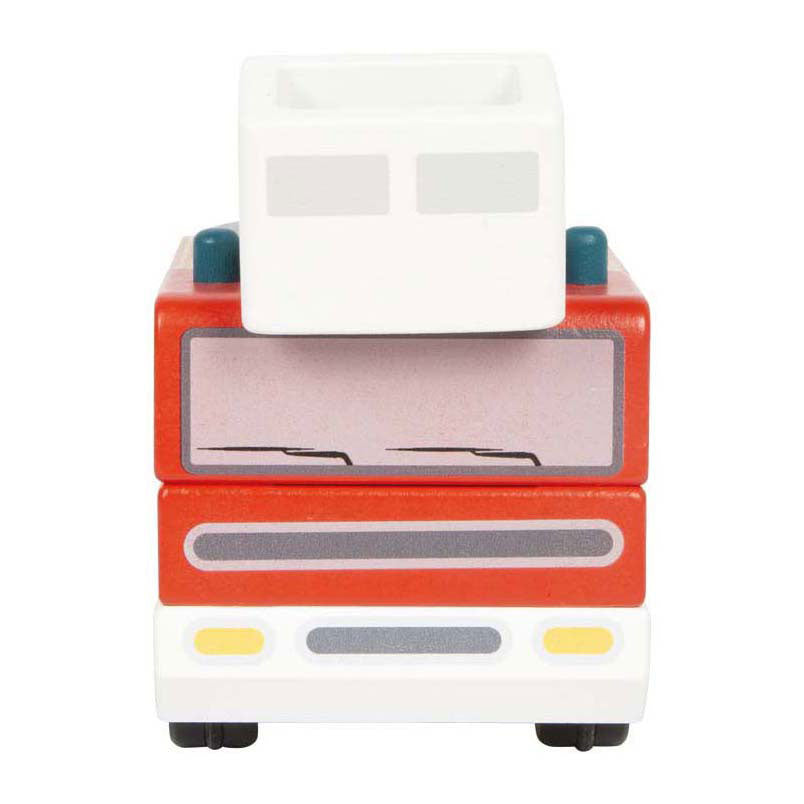 Small foot - houten brandweerwagen met roterende ladder