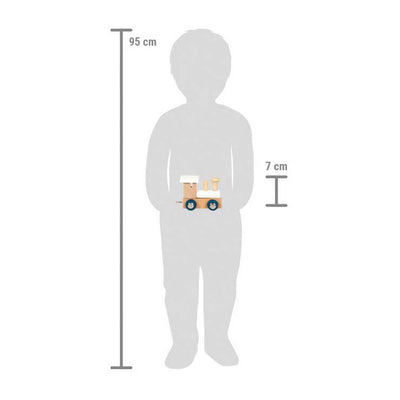 Small foot - houten lettertrein polar - locomotief wit - 12