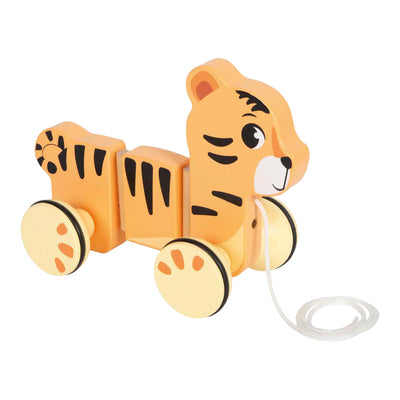 Small foot - houten trekdier tijger safari fsc