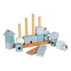 Small foot - houten stapelhuis blauw - 18dlg.