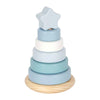 Small foot - houten stapeltoren blauw - 7dlg.