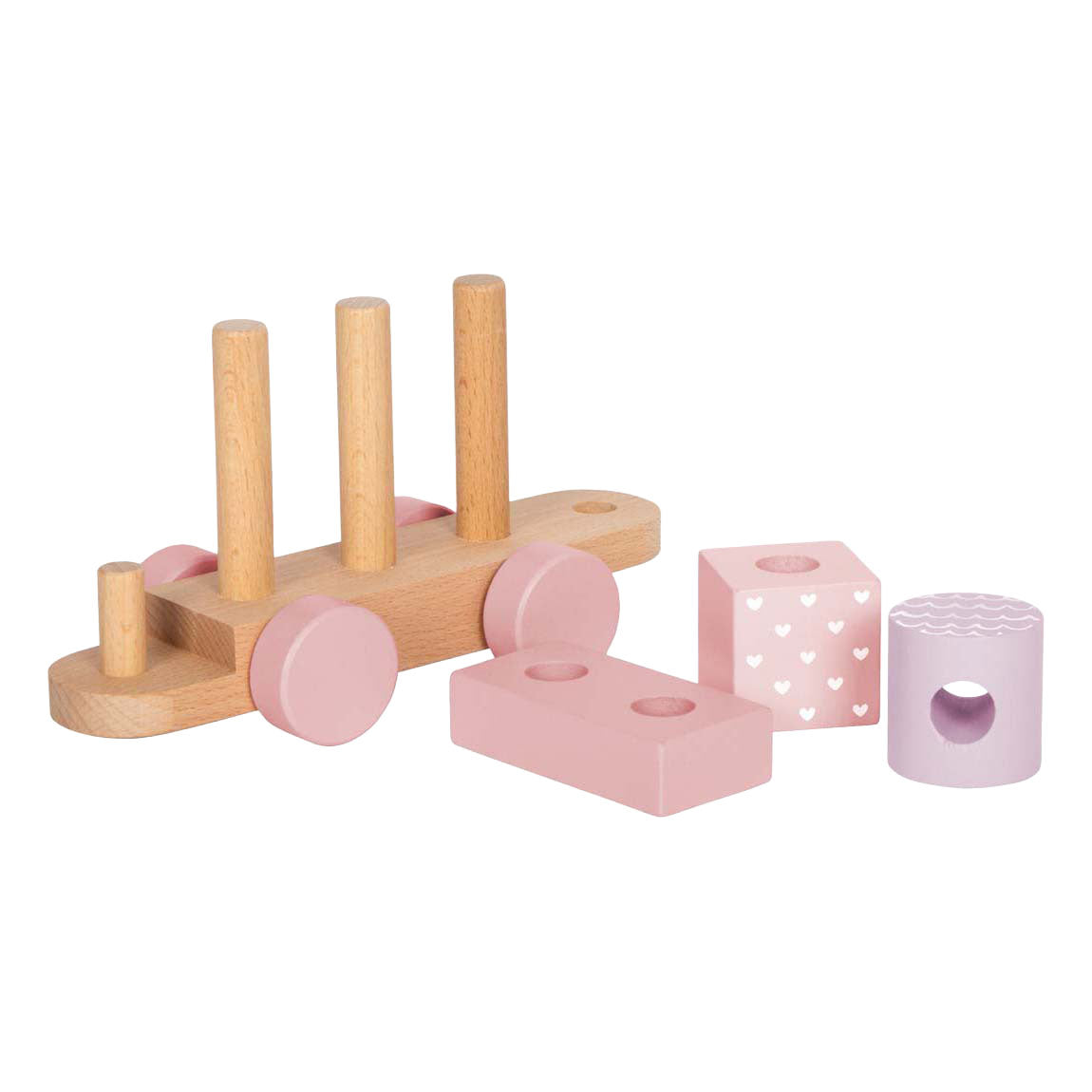Small foot - houten trein roze