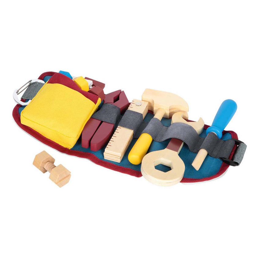 Small foot houten gereedschap met riem