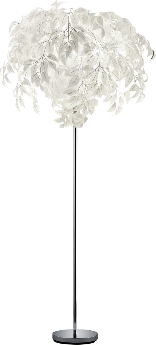 Rl live your light reality leavy - vloerlamp - chroom - excl. 3x e14 4,9 w - voetschakelaar - patroon bescherming