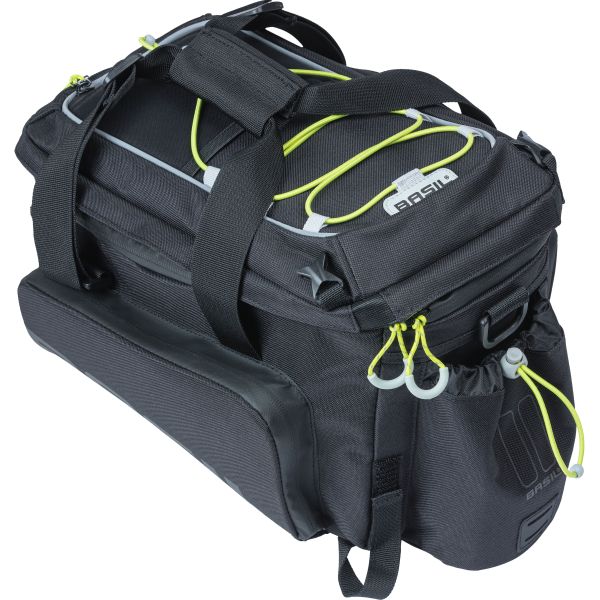 Basil Miles XL Pro bagagedragertas - waterdicht - sportief - zwart lime - 9-36L - MIK RT adapterplaten
