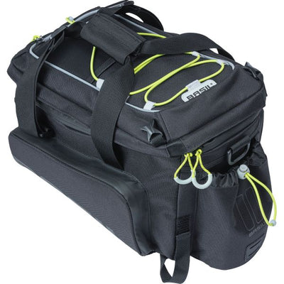 Basil Miles XL Pro bagagedragertas - waterdicht - sportief - zwart lime - 9-36L - MIK RT adapterplaten