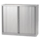 Roldeurkast laag staal 100x43x103cm zilver 1 legbord
