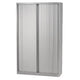 Roldeurkast hoog staal 100x43x198cm zilver 4 legborden