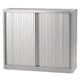 Roldeurkast laag staal 120x43x103cm zilver 1 legbord