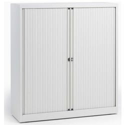 Roldeurkast laag staal 120x43x103cm wit 1 legbord