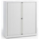 Roldeurkast laag staal 120x43x103cm wit 1 legbord