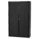 Roldeurkast hoog staal 120x43x198cm zwart 4 legborden