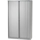 Roldeurkast hoog bisley 120x43x198cm zilver 4 legborden