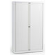 Roldeurkast hoog bisley 120x43x198cm wit 4 legborden