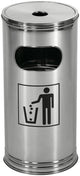 Wesco staande asbak | 15 liter | metaal - rvs | afvalbak met asbak staand