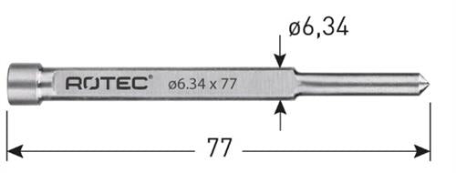 Rotec centreerpen ø6.34mm l=77mm