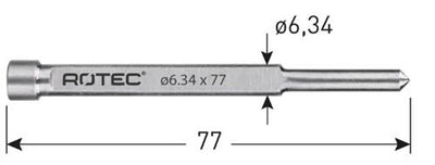 Rotec centreerpen ø6.34mm l=77mm