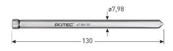 Rotec centreerpen ø7.98mm l=130mm